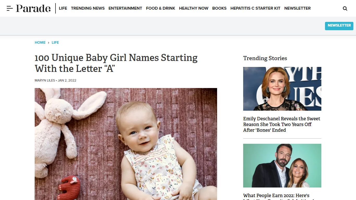 100 Baby Girl Names That Start With A (and Meanings) - Parade ...