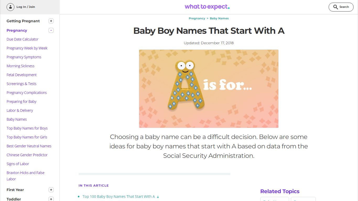 Baby Boy Names That Start With A - What to Expect